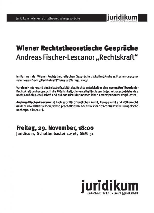 Plakat: Wiener Rechtstheoretische Gespräche