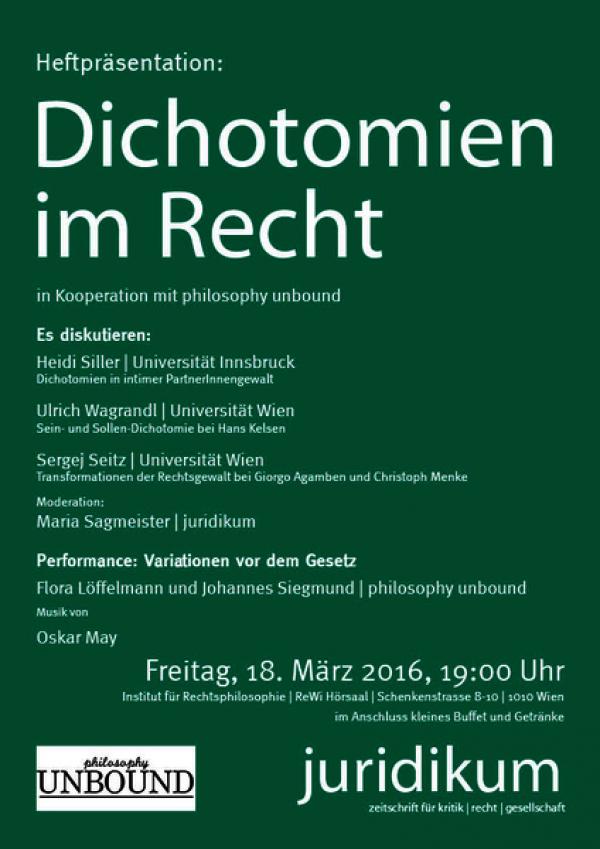 Plakat: Dichotomien im Recht