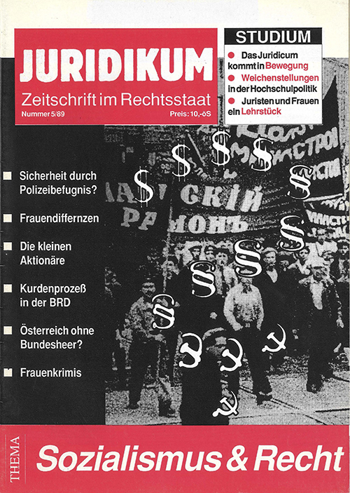 Sozialismus & Recht juridikum 5/1989 Sozialismus & Recht